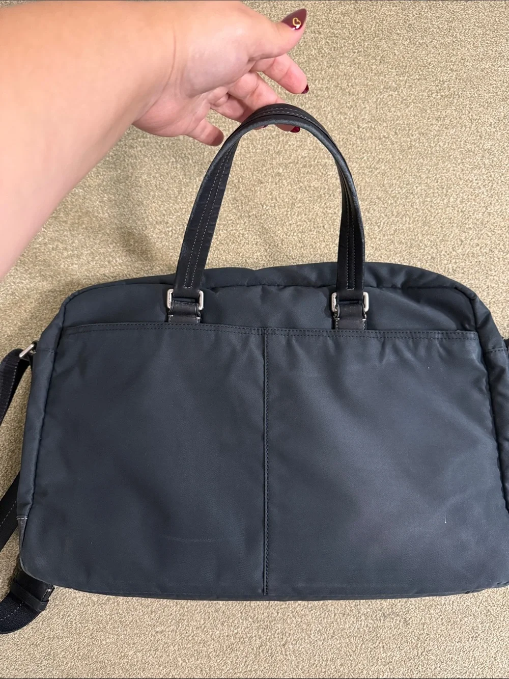 COACH Black Nylon Classic Commuter Messenger Bag Laptop Briefcase Travel